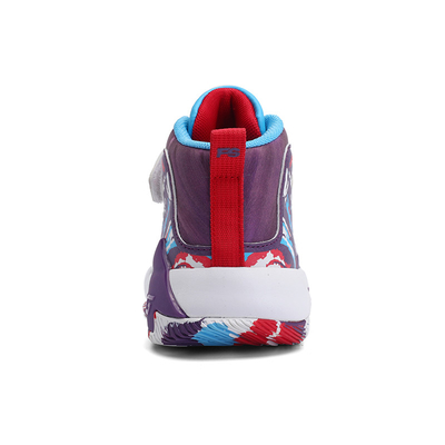 Basketball Shoes For Kids With Anti-Slip Resistant Rubber Outsoles In Black Purple Yellow Color