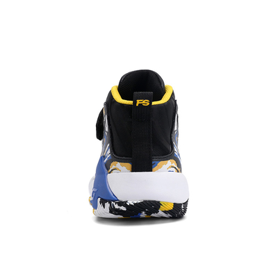 Basketball Shoes For Kids With Anti-Slip Resistant Rubber Outsoles In Black Purple Yellow Color