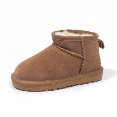 Winter Cowhide Snow Boots Plus Velvet Genuine Leather Short Boots Waterproof Non-Slip Outdoor Warm Cotton Shoes