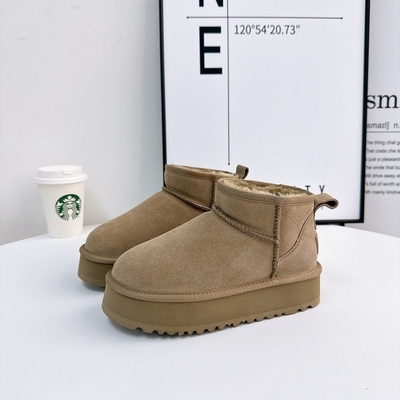 Winter Cowhide Snow Boots Plus Velvet Genuine Leather Short Boots Waterproof Non-Slip Outdoor Warm Cotton Shoes For Kids