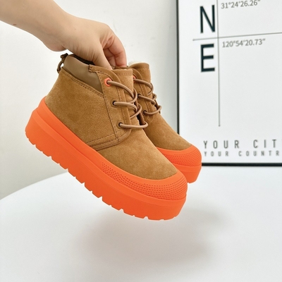 Winter Cowhide Wool Warm Thick-Soled Snow Boots Waterproof Non-Slip Three-Proof Short Boots With Straps for women
