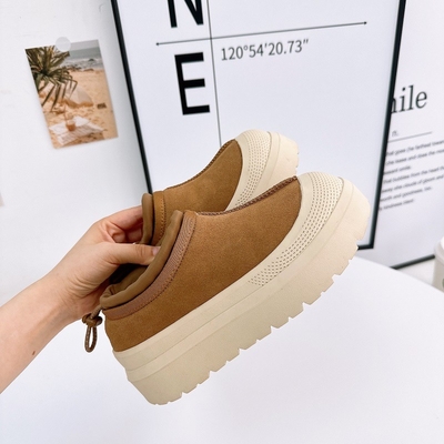 Winter Cowhide Plus Velvet Thickened Outer Wear Bread Shoes One Foot Snow Boots For Women