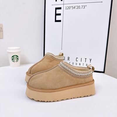 Ethnic Style Thick-Soled Snow Boots For Women Winter New Fur One-Piece Outerwear Fur Slippers