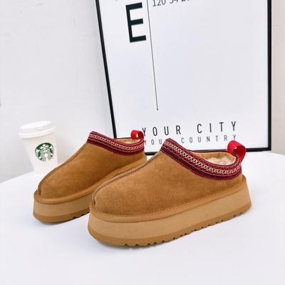 Ethnic Style Thick-Soled Snow Boots For Women Winter New Fur One-Piece Outerwear Fur Slippers
