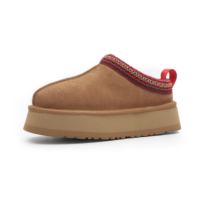 Ethnic Style Thick-Soled Snow Boots For Women Winter New Fur One-Piece Outerwear Fur Slippers
