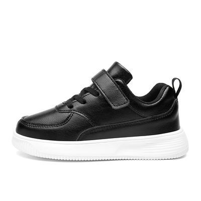 Children'S White Sneakers Skate Shoes 2024 Non-Slip Black Shoes Leather Waterproof Non-Slip Sports Shoes